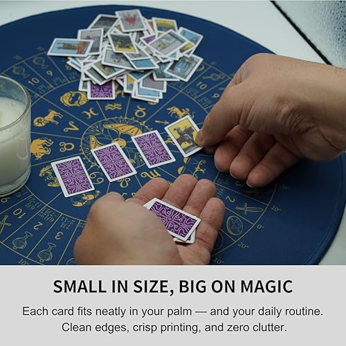 Miniatura 2 de Pequeño juego de cartas de tarot  78 tarjetas miniatura del tamaño de los dedos, portátil y duradero, bellamente diseñado con tarjetas gruesas,