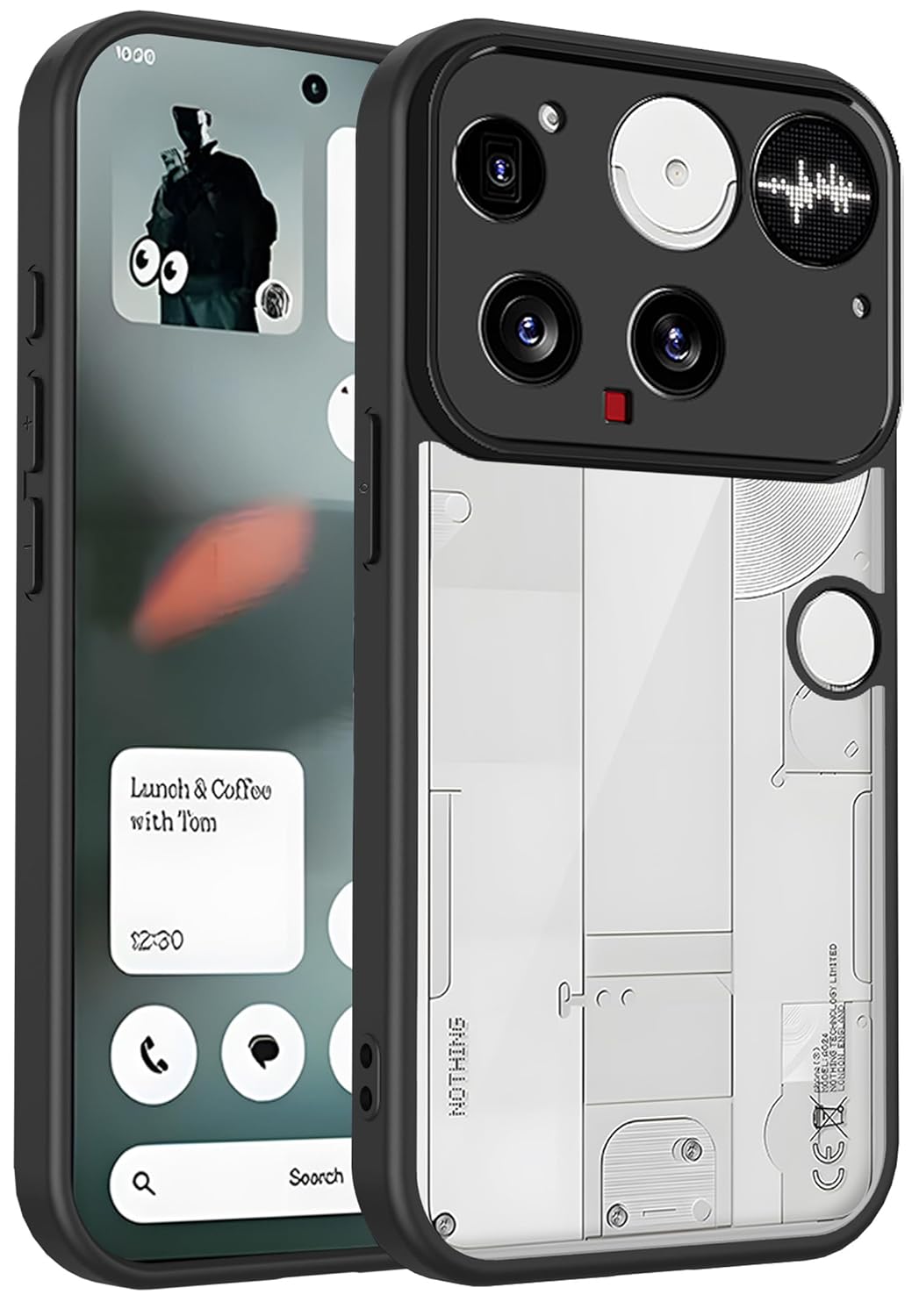 Kapa Hawkeye Clear Slim Tough Back Cover for Nothing Phone 3 5G | Camera Lens Protector Anti Yellow Shockproof Clear Hybrid Case Cover (Black Sides) Kapa Hawkeye Clear Slim Tough Back Cover for Nothing Phone 3 5G | Camera Lens Protector Anti Yellow Shockproof Clear Hybrid Case Cover (Black Sides)