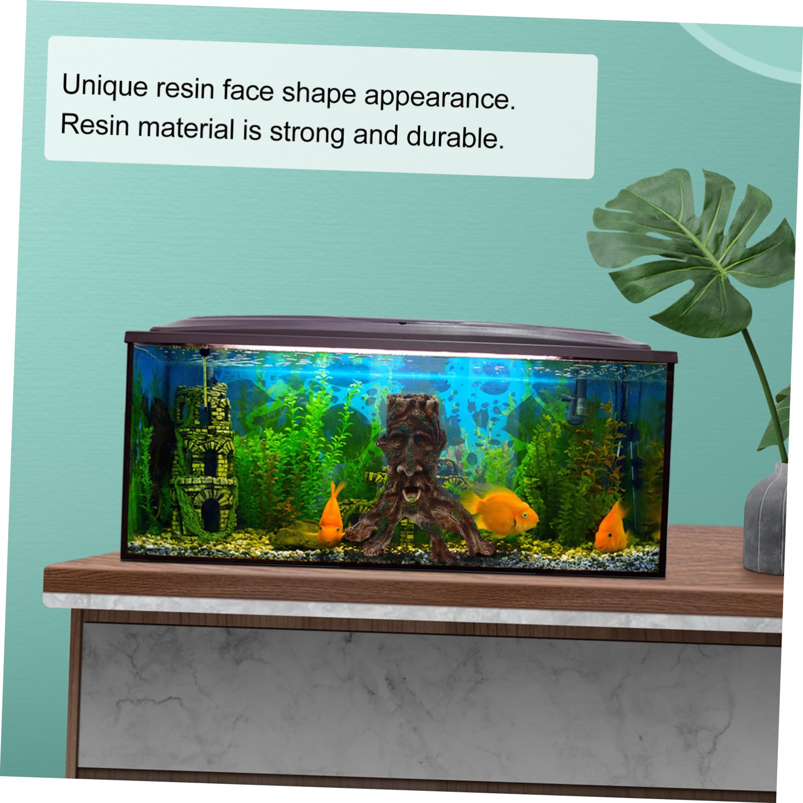 Happyyami Ornements pour Aquarium Flotté Décorations Habitat de Poisson Ornements Forme de Visage pour Aquariums Eau Douce