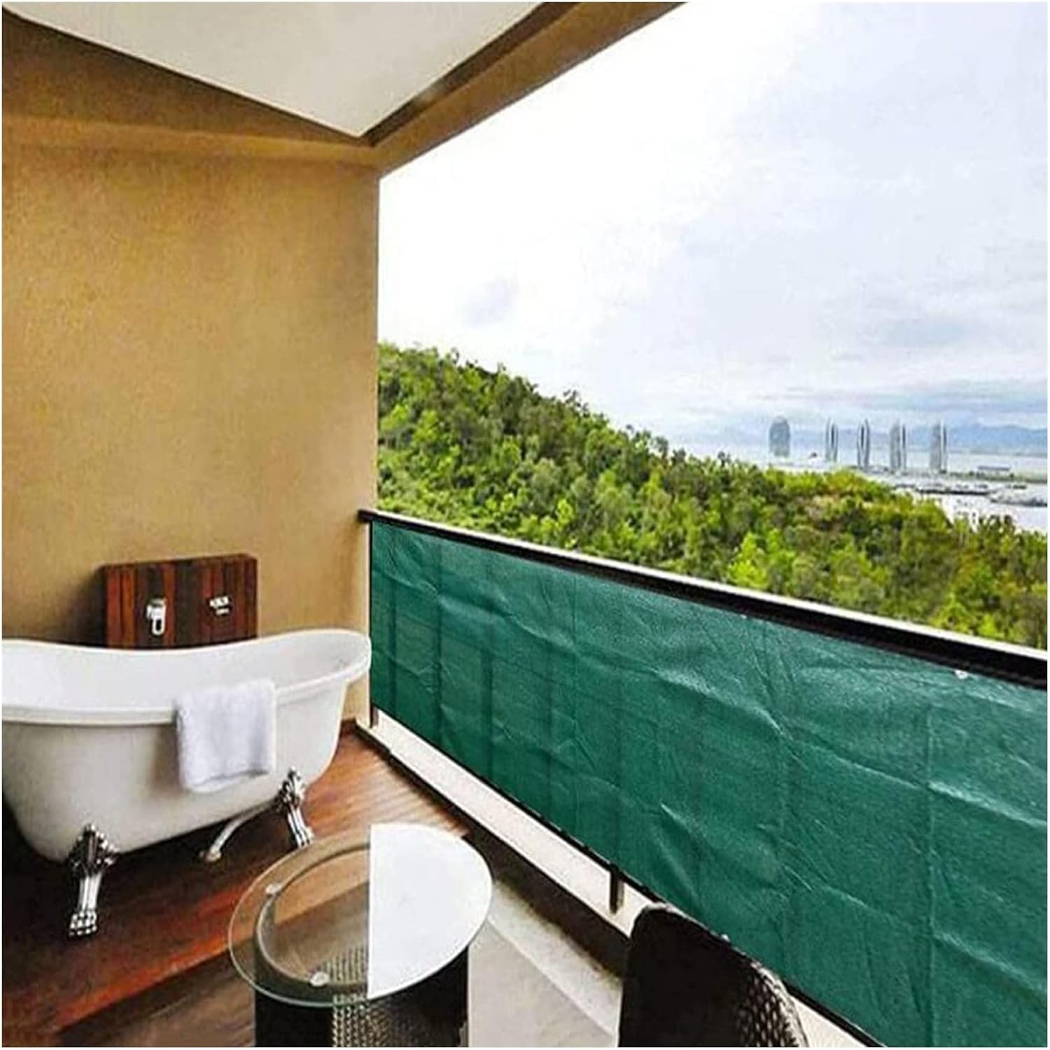 PE Fence Privacy Screen Balcony Cladding Wind Protection Windscreen Railing Cover 90% Blockage for Garden (Color : Green Size : 1x3m) (Green 1x3m)