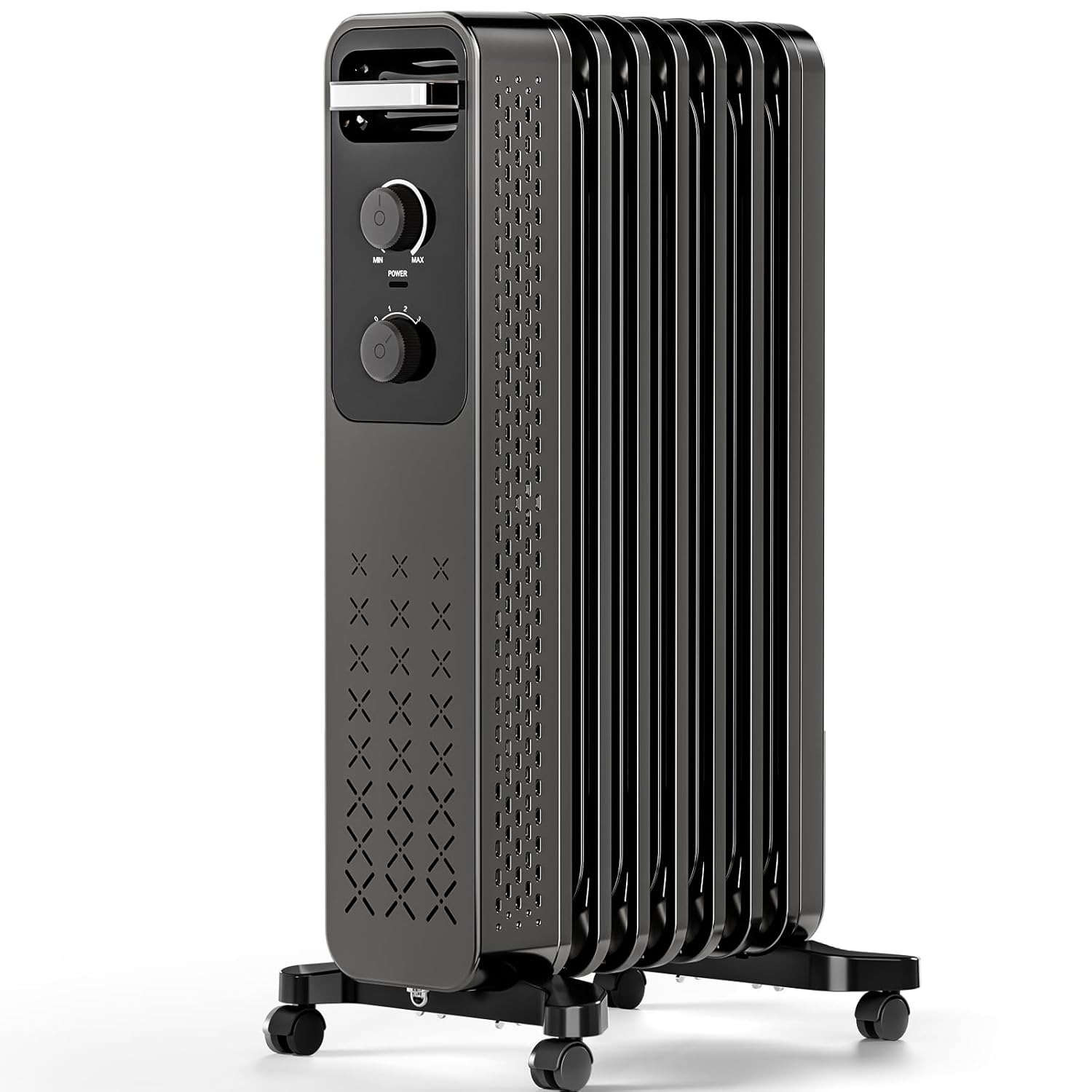 Oil Radiator Heater for indoor Use Large Room with Remote Control Electric Space Heater with 3 Heat Settings