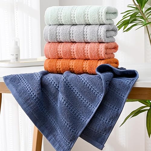 Miniatura 9 de YiLUOMO Toallas de mano color caqui, 100% algodón, tejido de gofre, toallas de cocina de secado rápido, ultra absorbentes, ligeras, toallas de mano