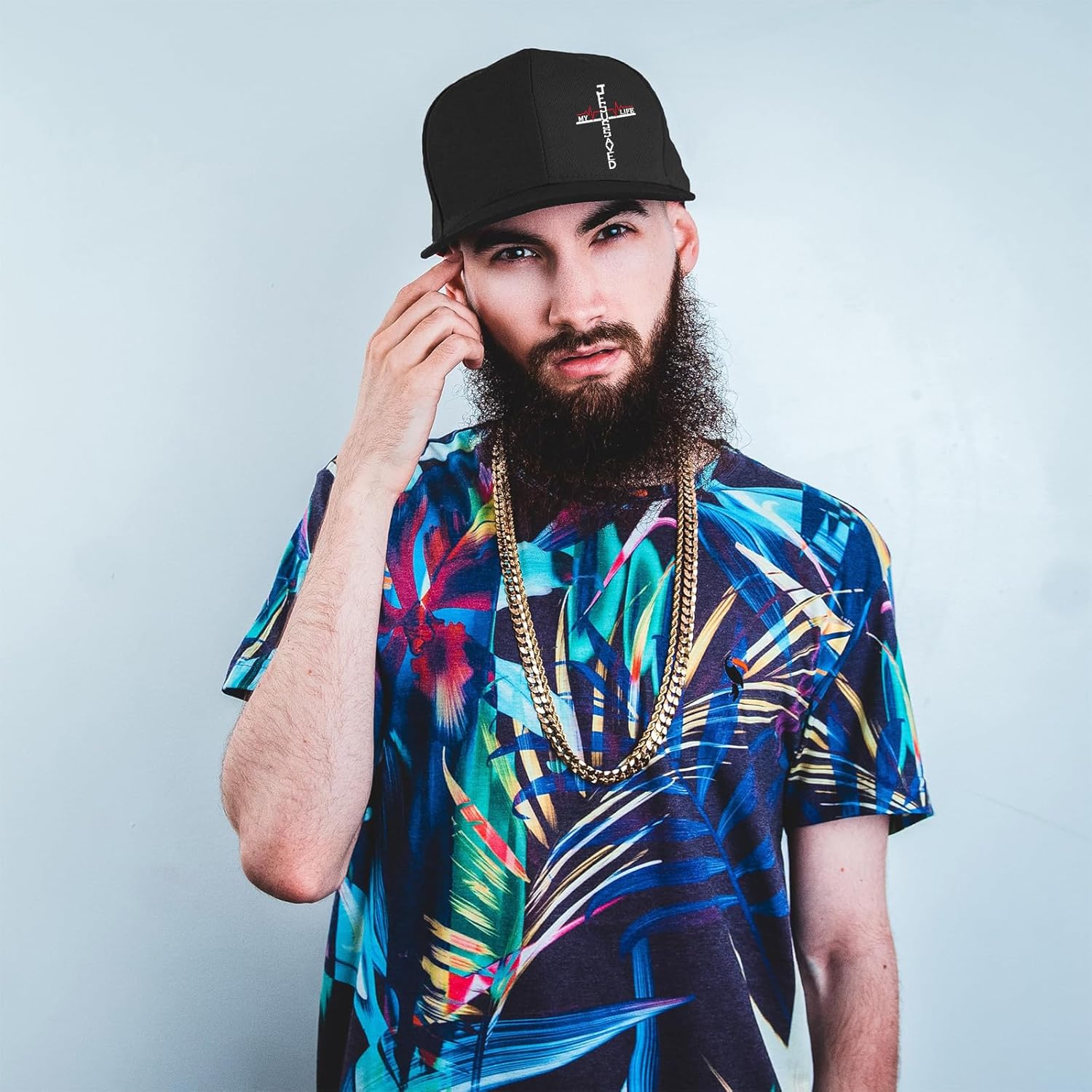 Snapback hat for Men Flat Bill Hats for Men Fitted Baseball Cap Hats - Image 2