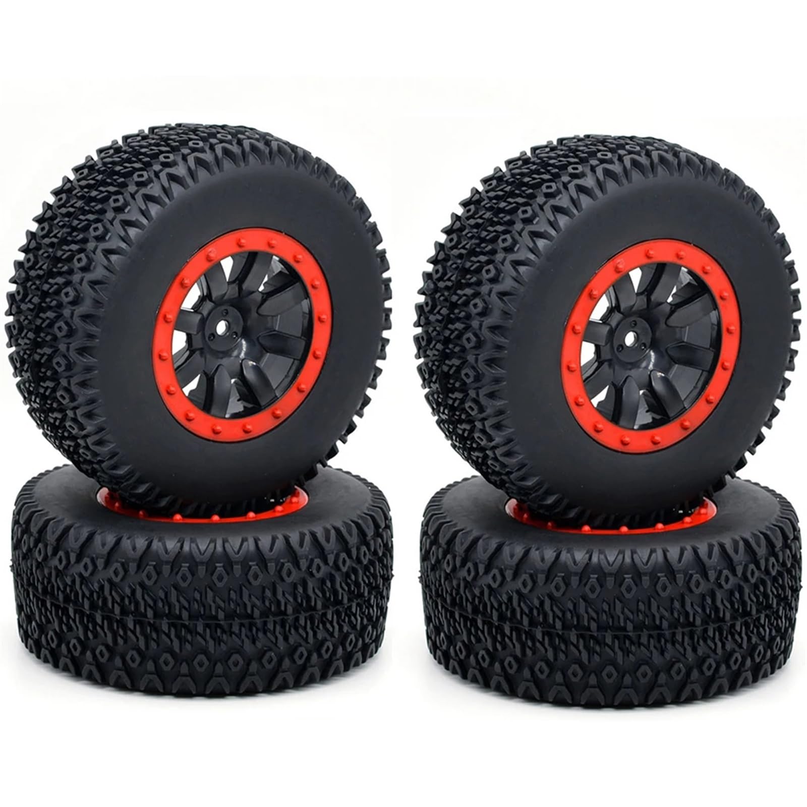 RC Pneus Jante Compatible avec ARRMA pour SENTON 550 pour Mega pour XLH 9125 4 Pièces 110mm RC Voiture Pneus en Caoutchouc Jeu De Jantes pour 1/10 Camion De Parcours Court