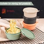 EYNEL Set of 12 Small Round 9 oz Deli Containers with Lids, Airtight Leakproof Reusable Food Storage, Plastic To Go Bento Box, Mini Lunch Box, Snack Storage Bowl, for Kitchen, Picnic (12)