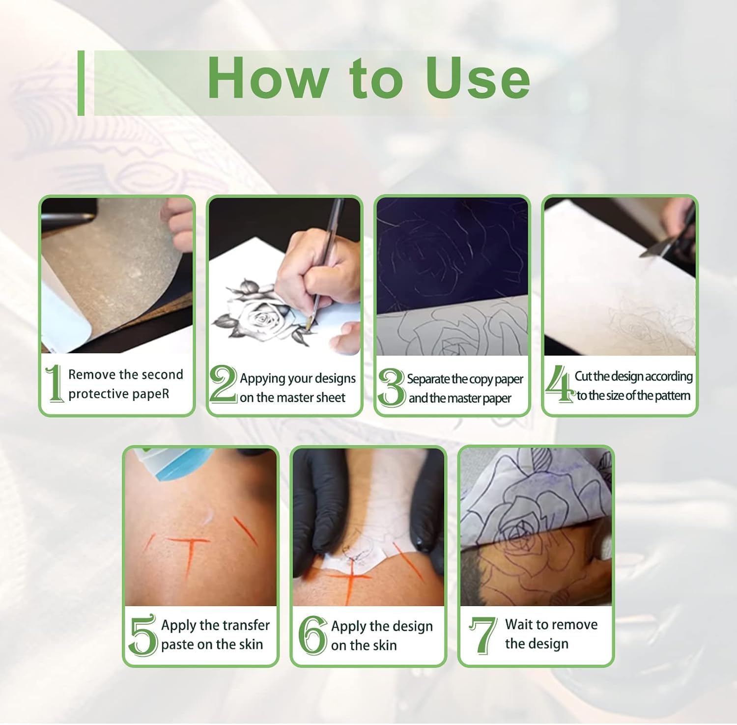 Stencil Paper Tattoo Transfer Paper, Yuelong 20Pcs Tattoo Paper A4 Tattoos Stencil Stuff 4 Laryer TracingPaper