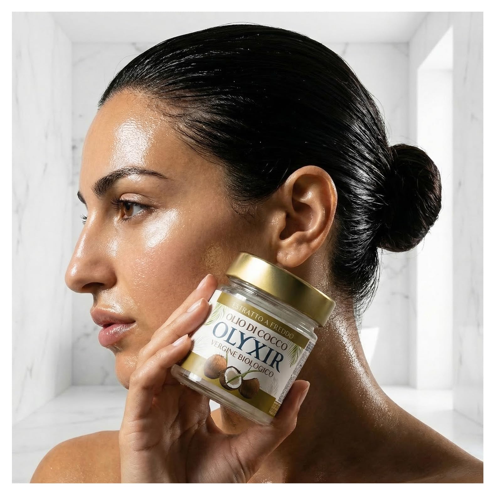 OLYXIR - Ekologiczny olej kokosowy do kosmetyków, tłoczony na zimno, 200 ml, naturalny środek do usuwania makijażu, nawilżający naturalny kosmetyk, olej kokosowy, do skóry, ciała i włosów, organiczny