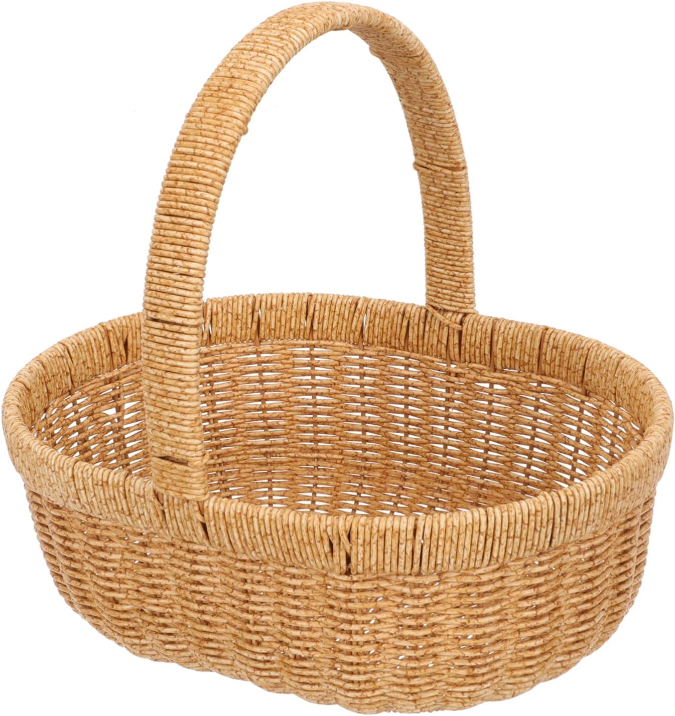 Toyvian Japanese Style Handheld Storage Basket with Handle Multipurpose Portable Fruit and Food Container Design for Picnic Camping Outdoor Wine Festivals and Home Organization