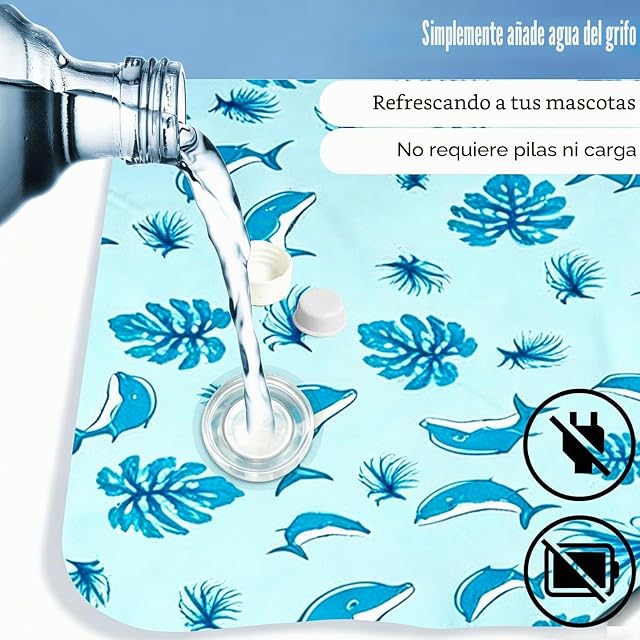 Foto 6 de 7 de JRTYMLU Manta Refrescante para Perros Lnyección De Agua 65 * 50cm,Cama Refrescante Perro con Gel No…