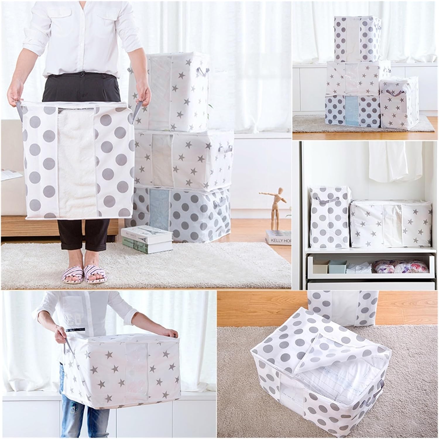 SBTRKT Clothes Quilt Storage Bag Blanket Closet Sweater Organizer Box Sorting Pouches Cabinet Container Travel Home Dropshipping (Color : 2-60x43x36-01)