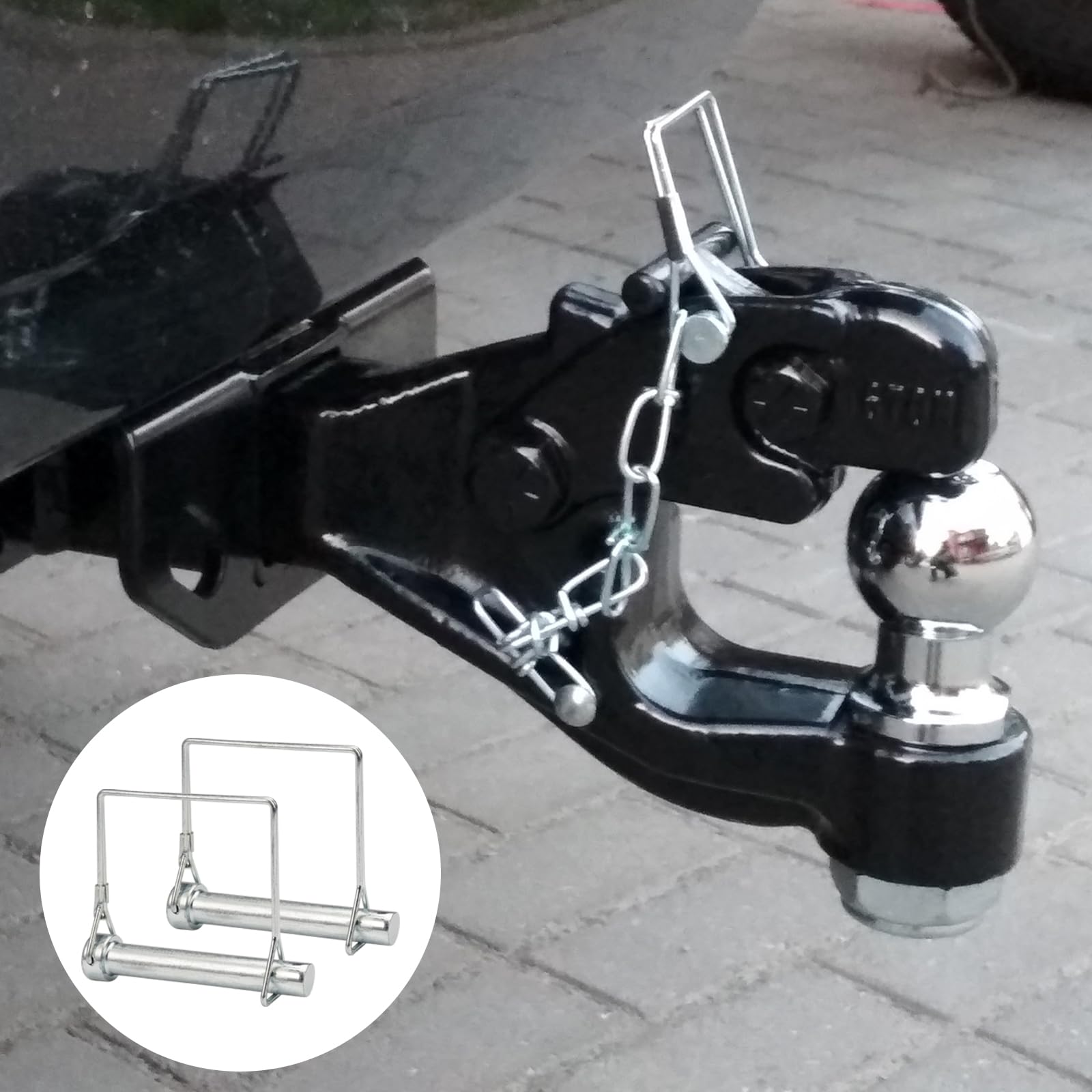 5 Pezzi Perno di Bloccaggio con Filo,M12 x 80 mm Perno di Sicurezza in Acciaio al Carbonio,Perno di Bloccaggio dell'albero,Perno di Bloccaggio Quadrato Perno di Chiusura per Farm Trailers Lawn Garden