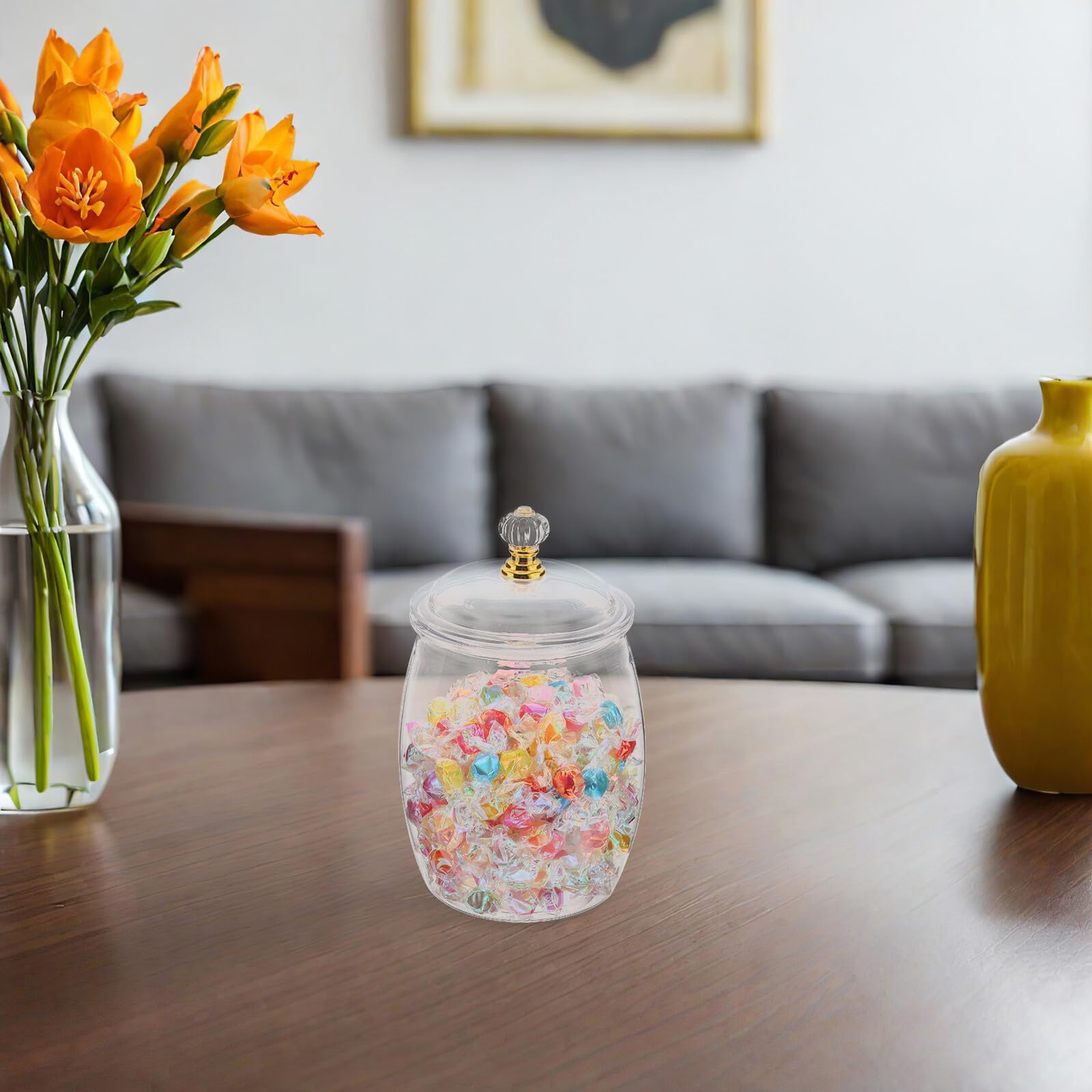 IMIKEYA Barattoli Trasparenti con Coperchio Ermetico da 1,2l Set di 2 in Plastica Contenitori per Caramelle e Snack per Buffet e Viaggi