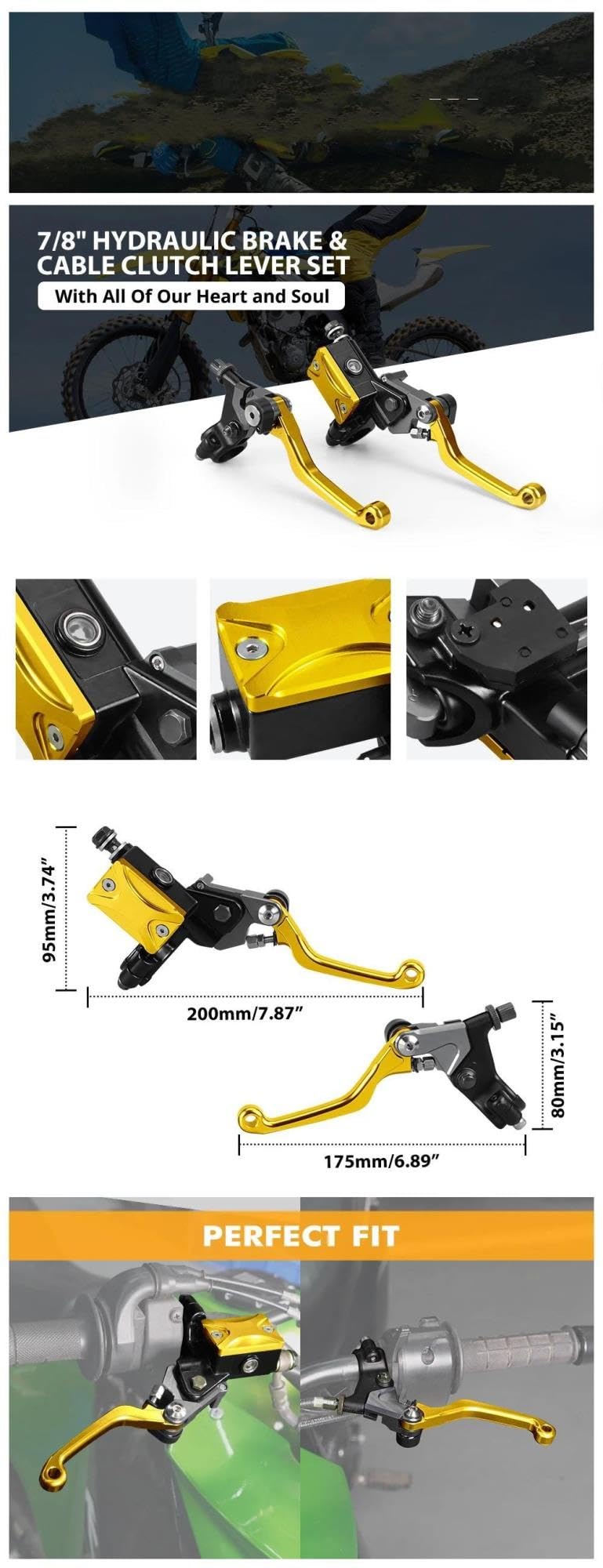 Moto Leva Freno Per Yamaha YZ80 85 YZ250F YZ426F 450F TTR250 Leva Frizione Freno Cilindro Maestro Kit Serbatoio(F)