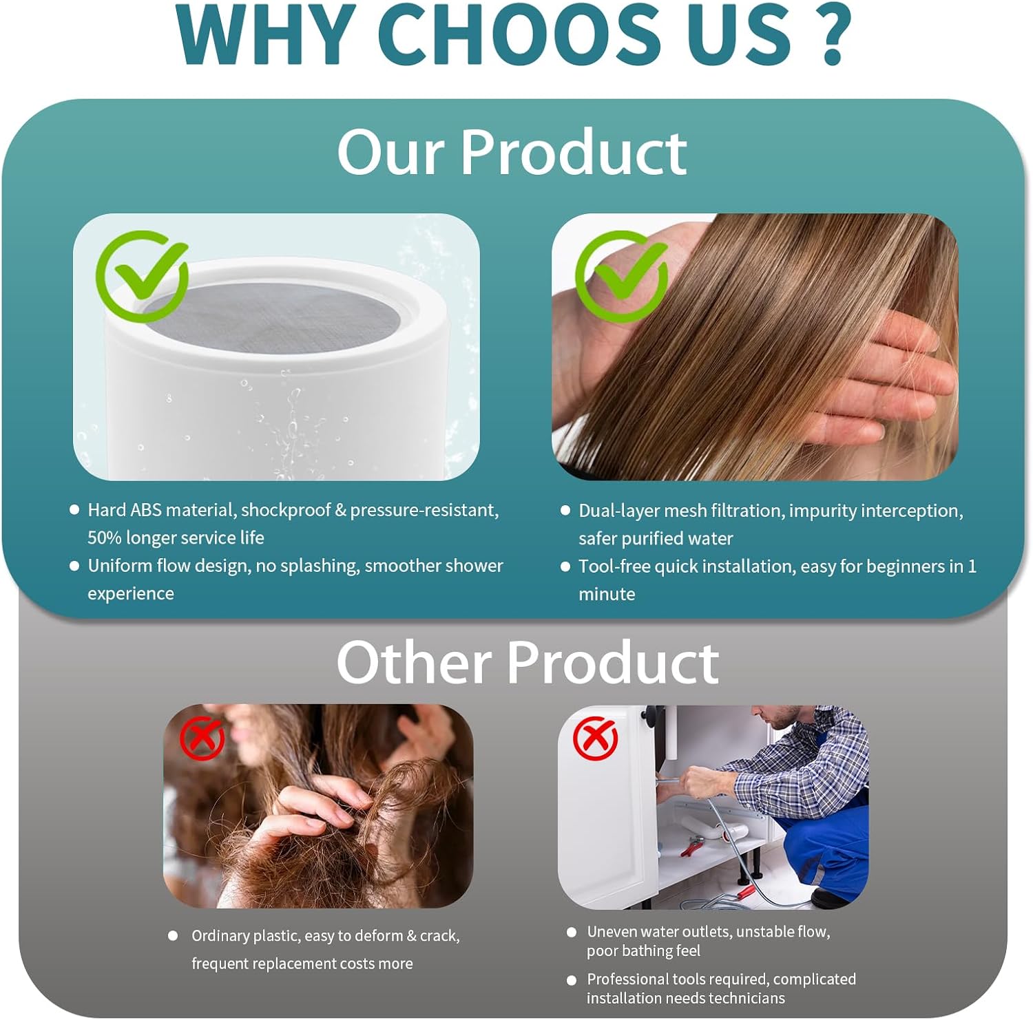 3-Pack Replacement Shower Filter Cartridges Compatible with MyHalos, Gentle on Skin & Hair, Reduces Hard Water, Chlorine & Heavy Metals, for Home & Travel