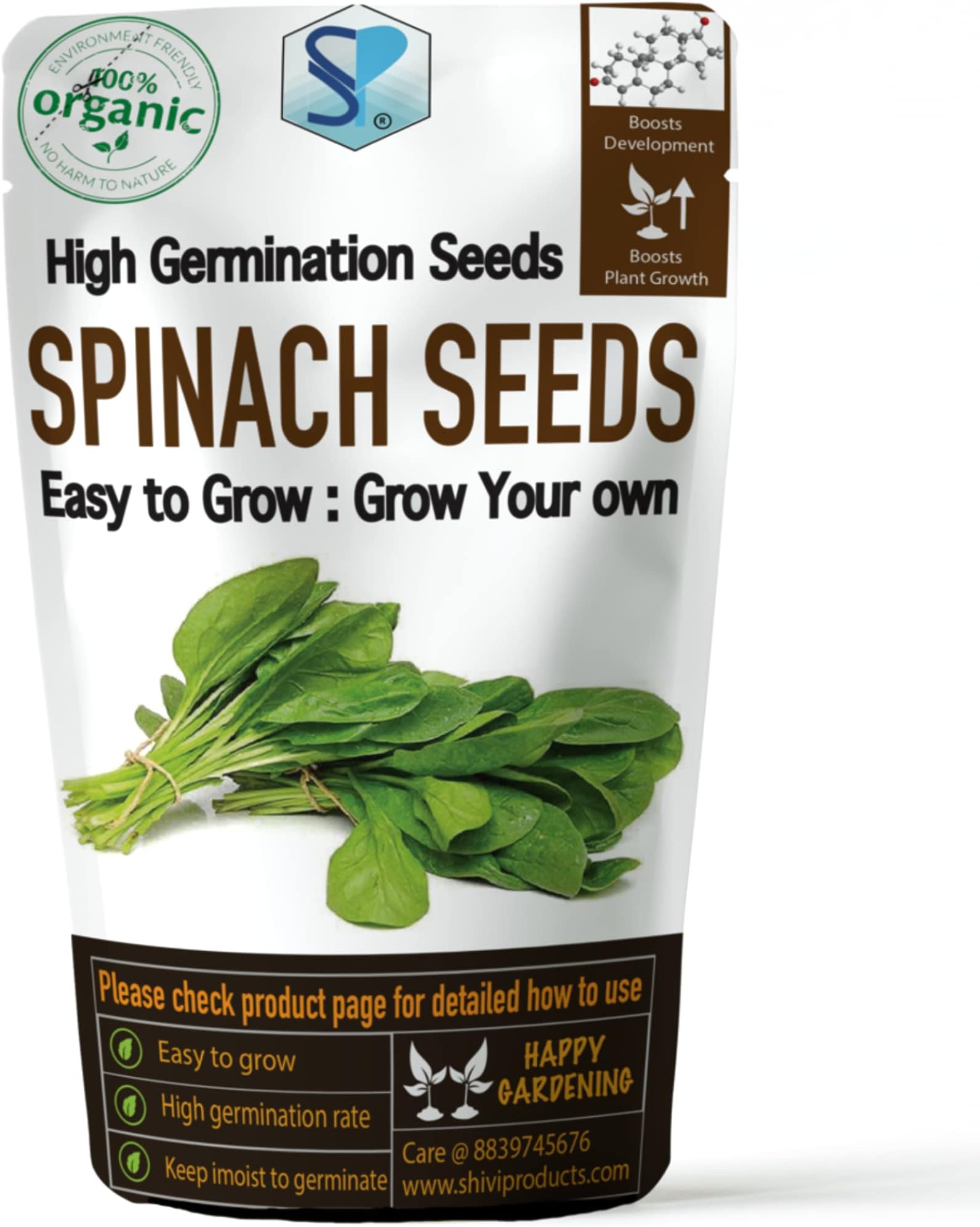 Desi Leafy Nutritious Spinach (Palak) Seeds for Home Garden (100 gm)
