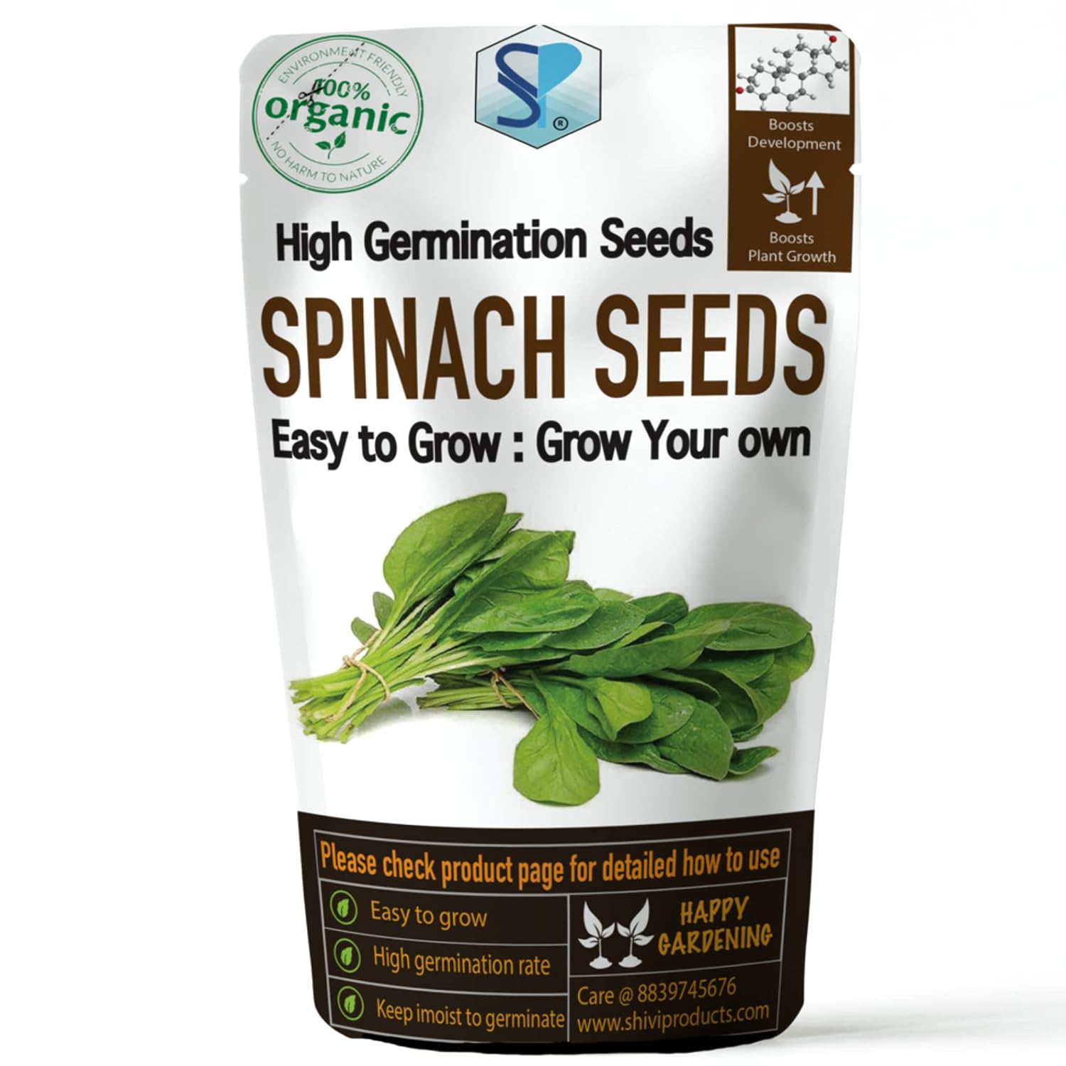 Shiviproducts Desi Leafy Nutritious Spinach (Palak) Seeds for Home Garden (100 gm)