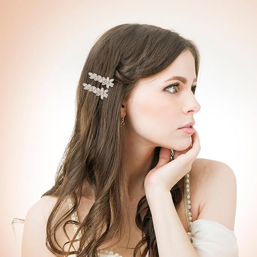 Miniatura 8 de 2 pinzas para el cabello de cristal brillante, diamantes de imitación de pico de pato de cocodrilo, pasadores de pelo hechos a mano, elegantes