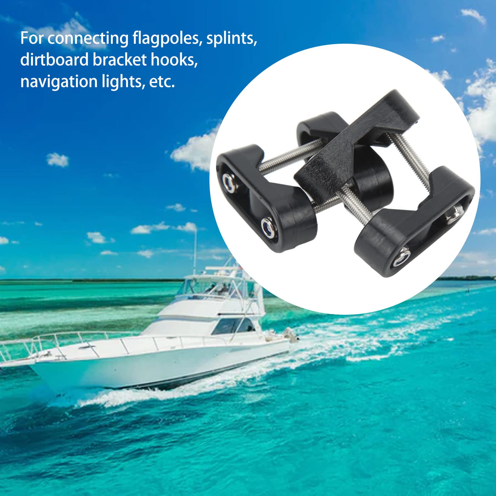 2PCS Marine Nylon Rails,Yacht Accessories Structure Marine Nylon Pipe Clamp Marine Rails Nylon Marine Hardware Suitable for Yacht