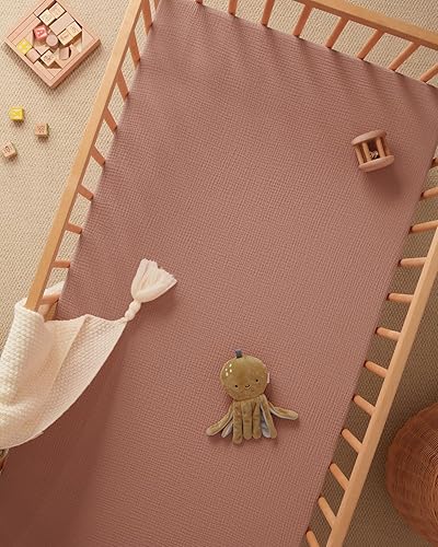 Vista 136 de Blissful Diary Sábanas de muselina para cuna, paquete y juego, sábanas ajustadas para Pack N Play, algodón suave para niños y niñas, paquete de 2
