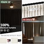 Pinch Pleated 90 Inch Blackout Living Room Curtains 2 Panels Set, Thermal Wide Summer Heat Curtain Thick Linen Blend Warm Sound Dampening Neutral Memory Drapes with Hooks & Rings 50" W x 90" L, Birch