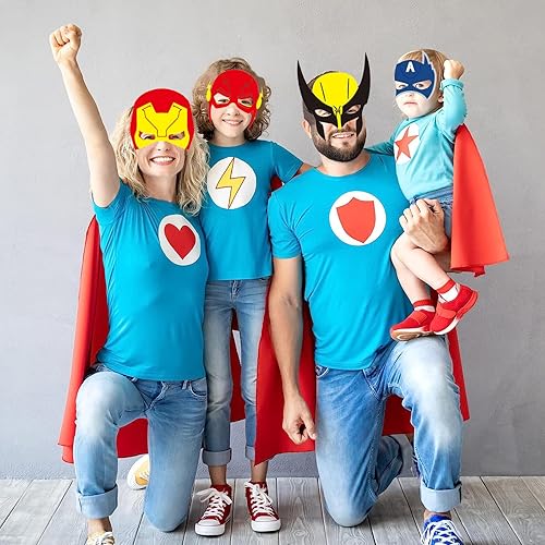 Miniatura 5 de Hbavfihnbg 24 máscaras de superhéroe, máscaras de papel de superhéroe para manualidades, regalos de fiesta de superhéroes, actividades en el hogar,