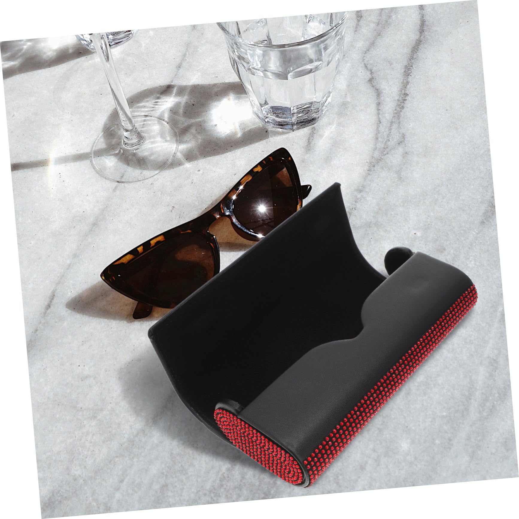 CALLARON 3 Pezzi Supporto Per Visiera Auto Intelligente Supporto Per Occhiali Con Strass Accessori Per Auto Facile Da Donna