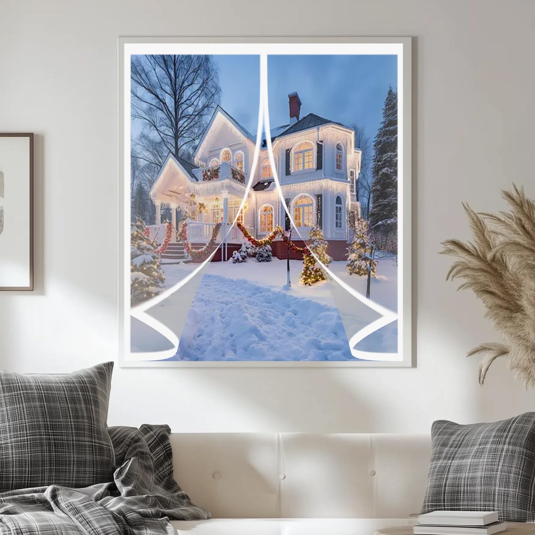 Termiczna Kurtyna Okna 124 x 124 cm Odporna Na Zimno I Hałas, Z Tworzywa Pvc, Ciepła Zimą, Samouszczelniająca Izolowana Zasłona Okna Nadaje Się Do Wszystkich Typów Okien, A