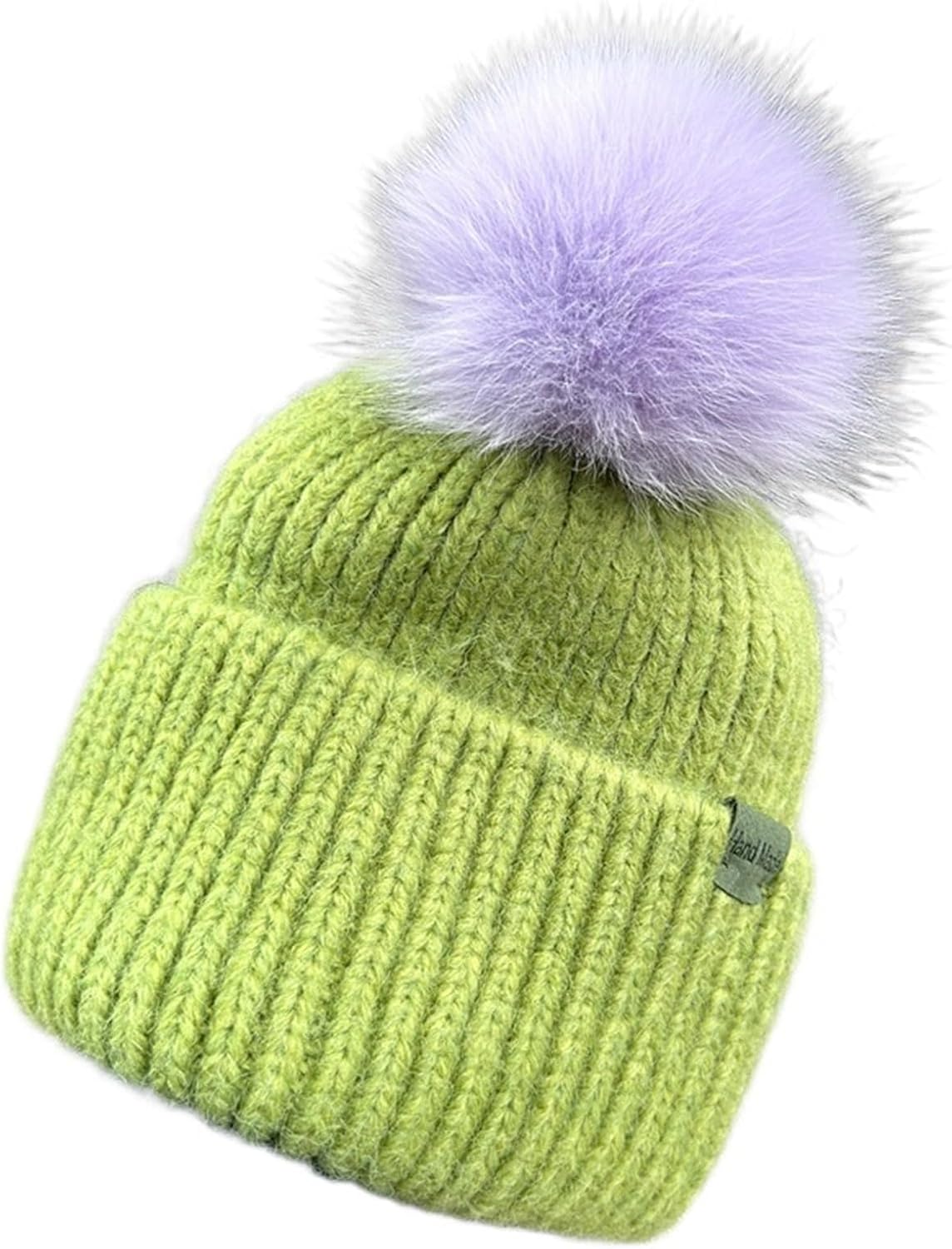 Women's Pompom Beanie - Big Size Winter Warm Knit Hat for Travel