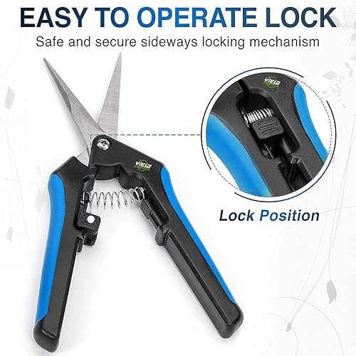 Miniatura 6 de Hydroponic - Juego de 2 tijeras de podar con hoja recta microtip para cortar hojas y flores Yieldcropper