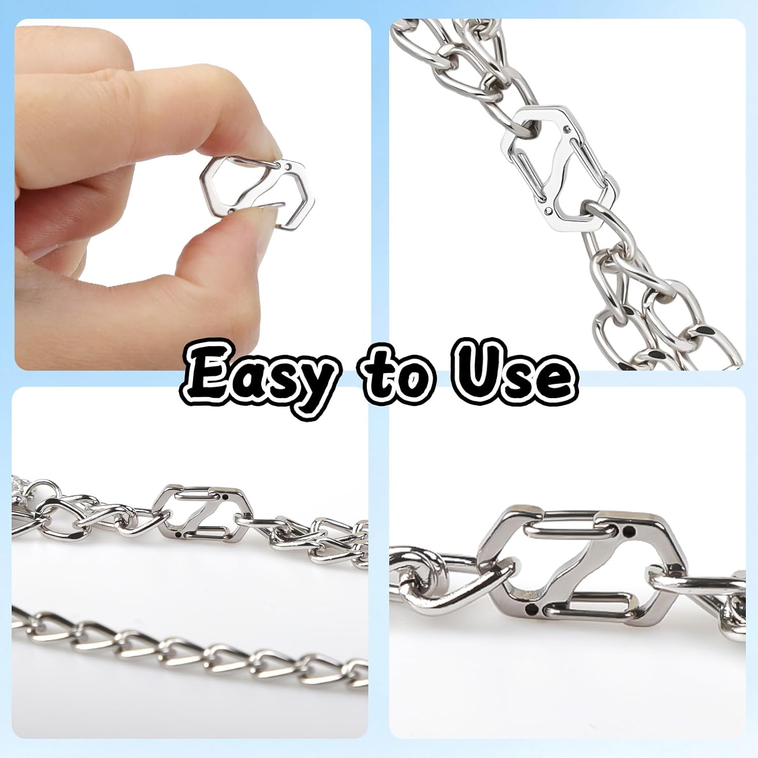 20PCS Double Opening Lobster Clasp Sliver Clasp Charm Clasp Stainless Steel Necklace Shortener 2 Sizes Bracelet Clasps and Closures Jewelry Clips Connectors for DIY Jewelry Making (Small &Large) - Image 5