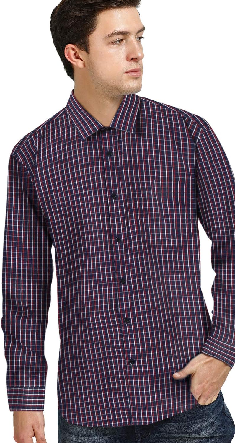 John Miller Men's Solid Regular fit Formal Shirt (PJNML-SHS-0010998_Navy 42)