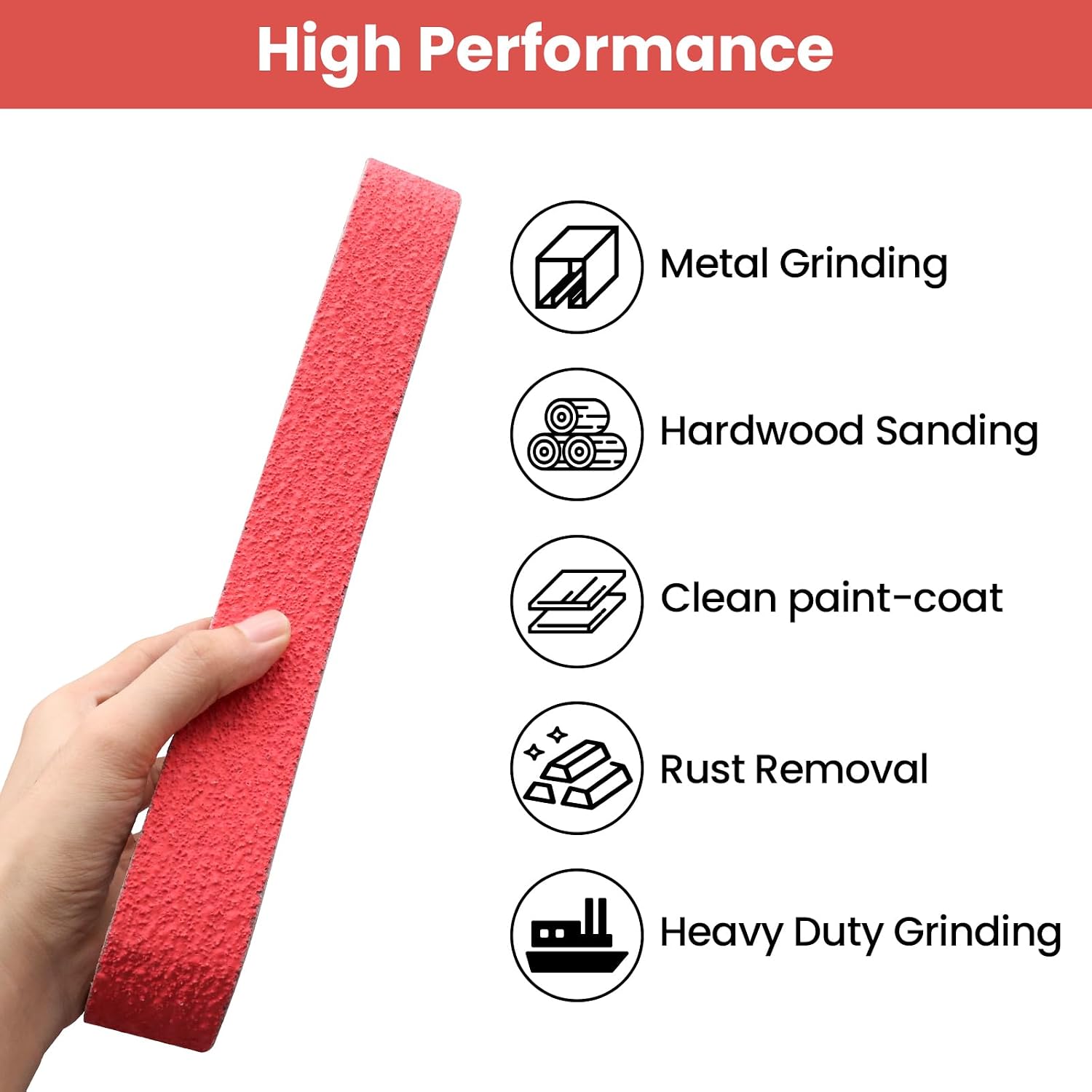 1 1/2 x 30 Inch Ceramic Sanding Belts 80 Grit, 10 Pack