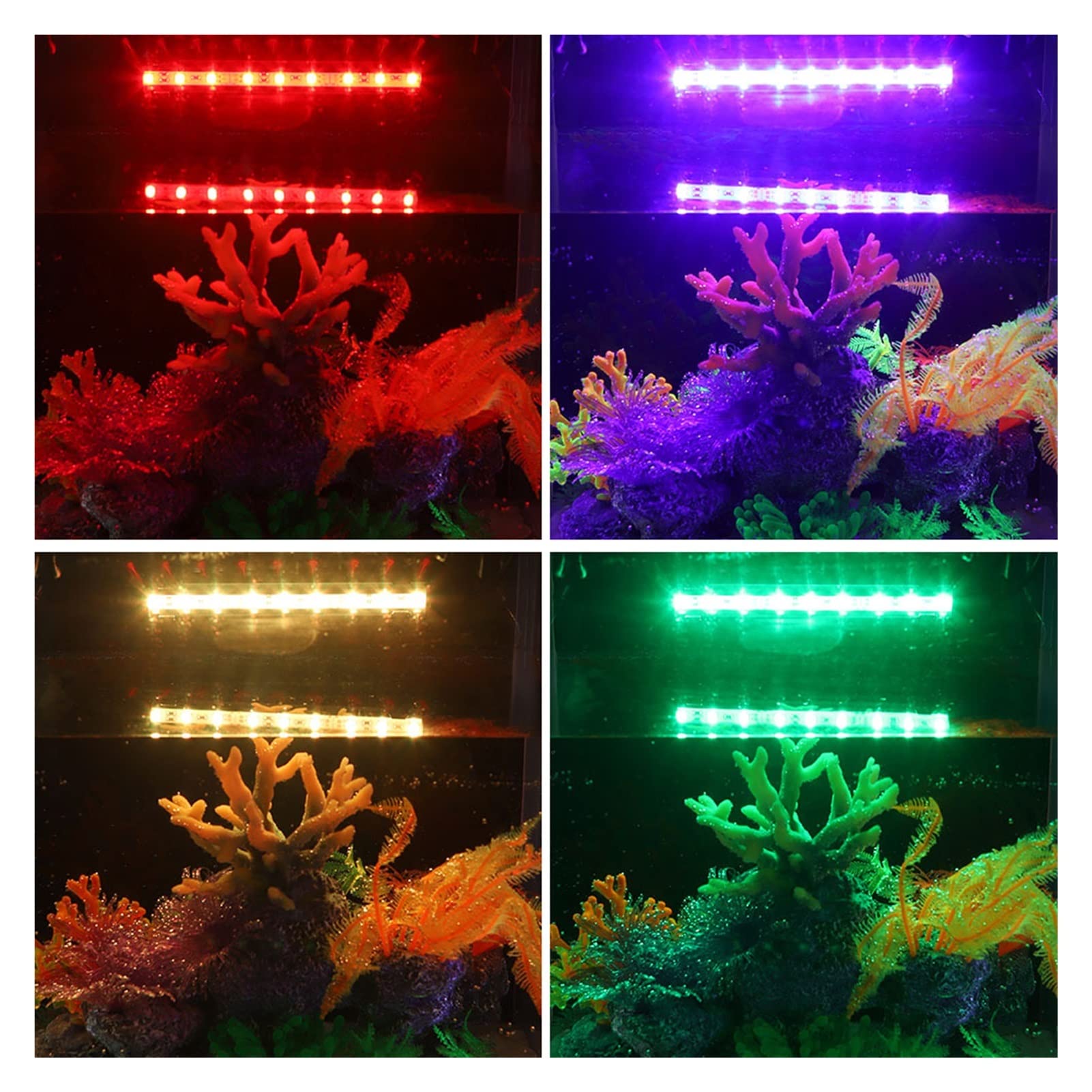 Luz de Acuario 18-57cm Control Remoto Lámpara de Buceo Lámpara Colorida Lámpara de 90-260v para Plantas Pecera Uso Anfibio Esencial (Color : SZD-Q60RGB)