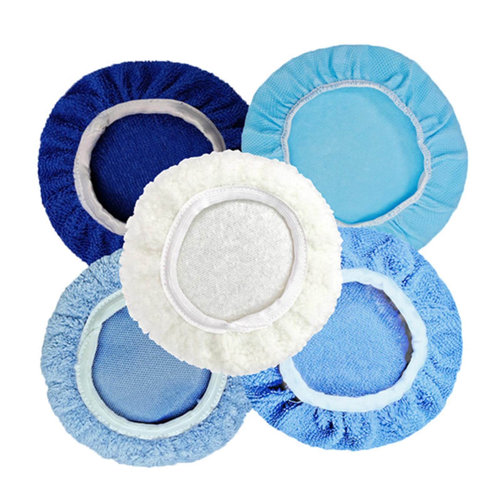 5 x Auto-Exzenterschleifer-Polierpads aus Mikrofaser zum Wachsen und Versiegeln von Glasuren, 7–8 Zoll, 7–8 Zoll (5er-Set (7 8 Zoll))