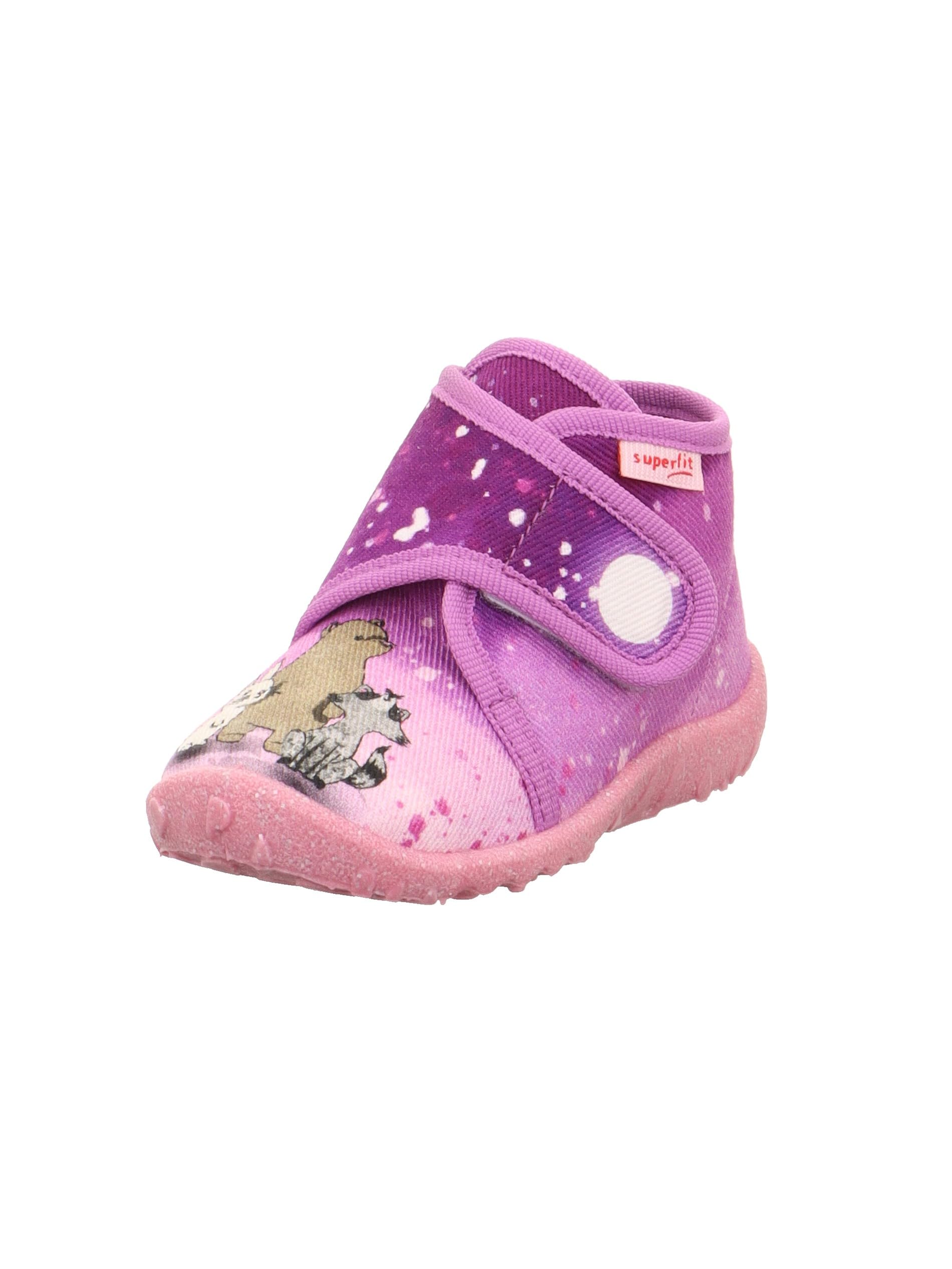 Superfit Baby Girls' Spotty Slippers, Purple/Multicoloured 8500, 18 EU