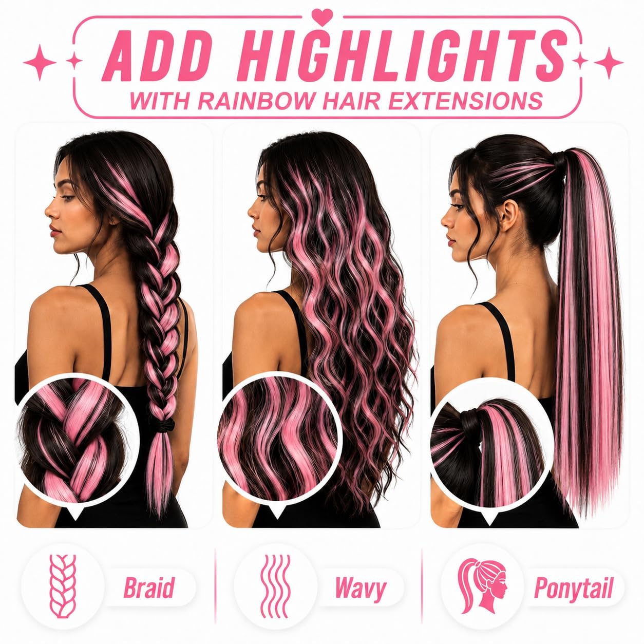 Amazon.com : RINBOOOL Light Pink Hair Extensions Clip in 10 Pieces