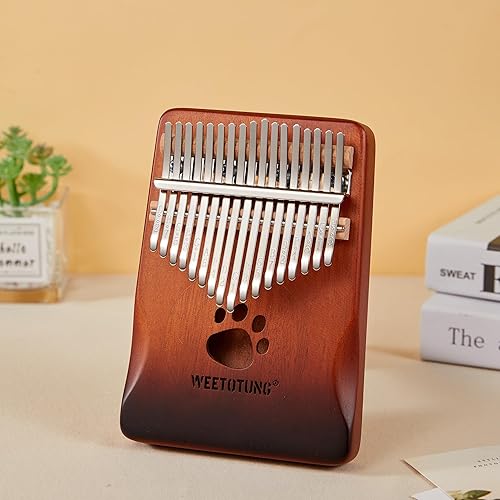 Miniatura 5 de WEETOTUNG Kalimba de 17 teclas lindo Patern Mini piano de pulgar portátil con martillo de ajuste, bolsa de fácil transporte y libro de instrucciones