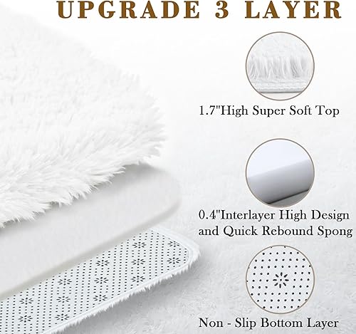 Miniatura 5 de Tapetes para sala de 5 x 8, tapetes de pelo largo grandes y mullidos, tapete de área afelpado para dormitorio, decoración estética del hogar para