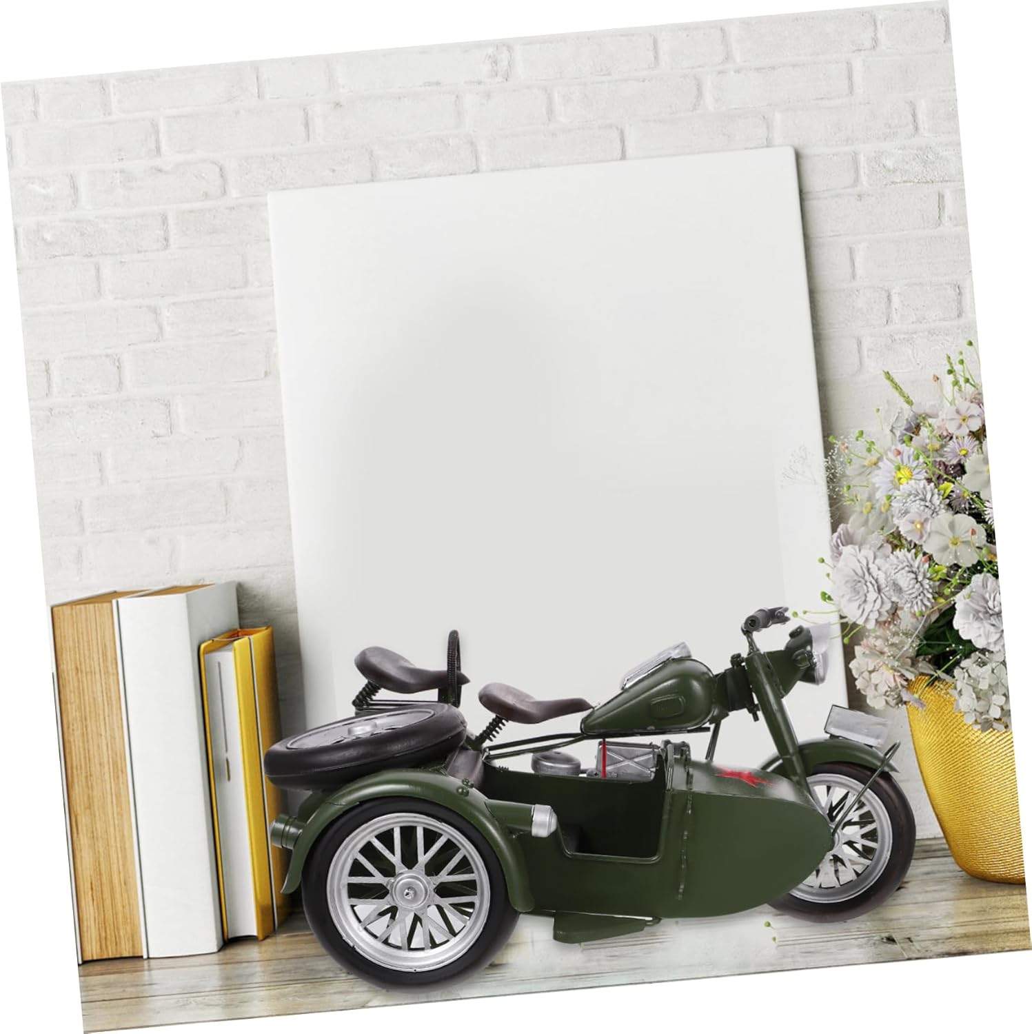 Iron Car Model Classic Vintage Motorcycle Handcrafted Tricycle Art Home Decor Ornament