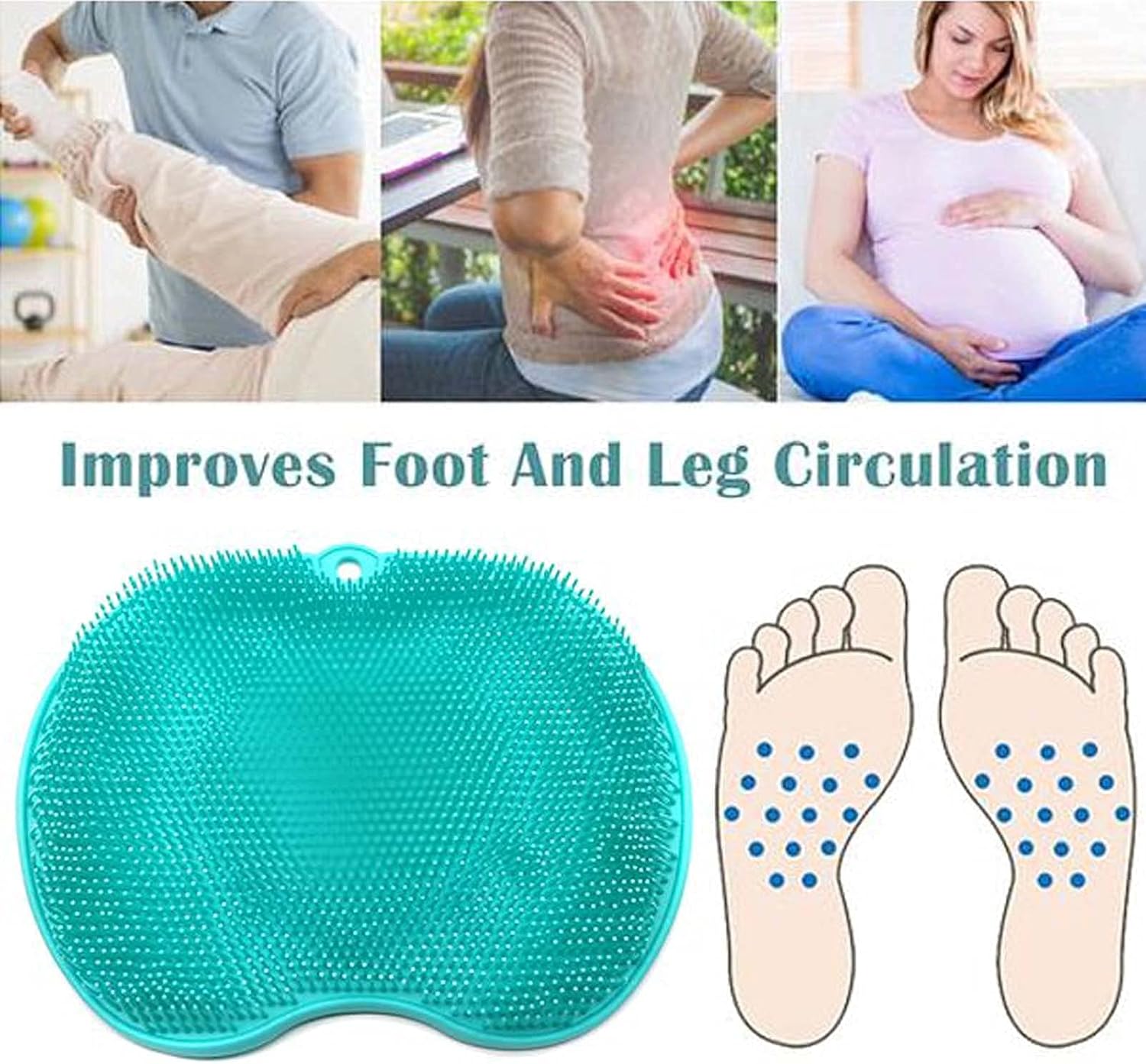 ROYPACK Shower Foot Scrubber Mat, Larger Shower Foot Scrubber Massager Cleaner with Non-Slip Suction Cups, Cleans, Smooths, Foot Scrubber for Dead Skin : Health & Household