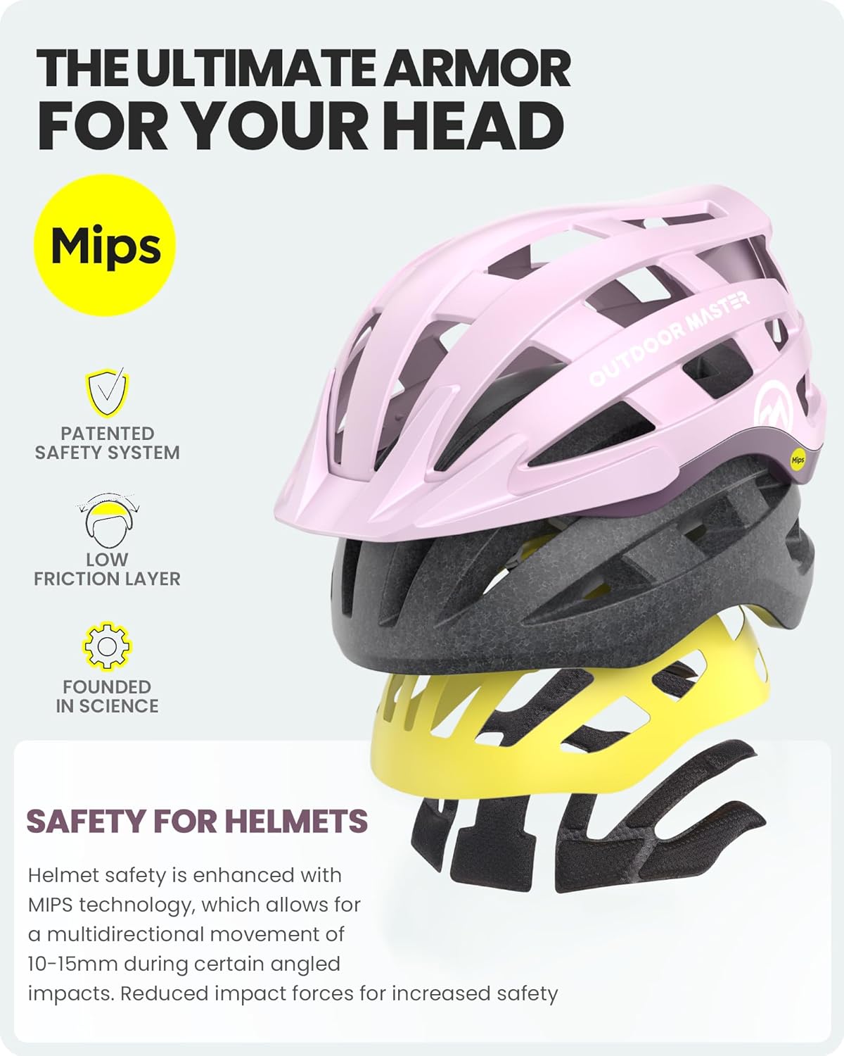 OutdoorMaster Gem II MIPS Bike Helmet with Light - Lightweight Cycling Helmet,Mountain Road Bicycle Helmet for Youth & Adult - Image 2