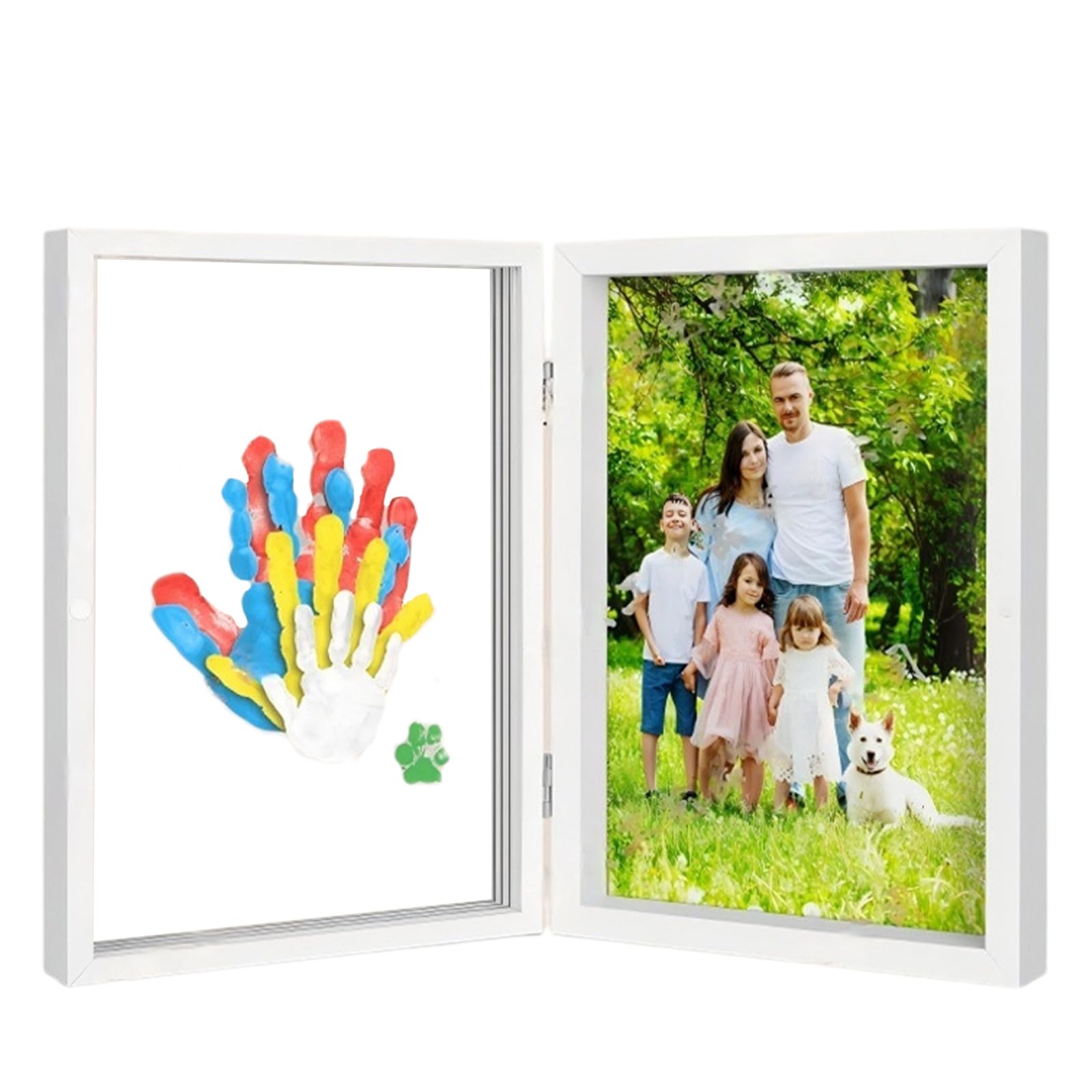 Set di impronte a mano per tutta la famiglia – Cornice con spazio per 4 membri della famiglia – per l'impronta a mano del bambino e come regalo di famiglia unico