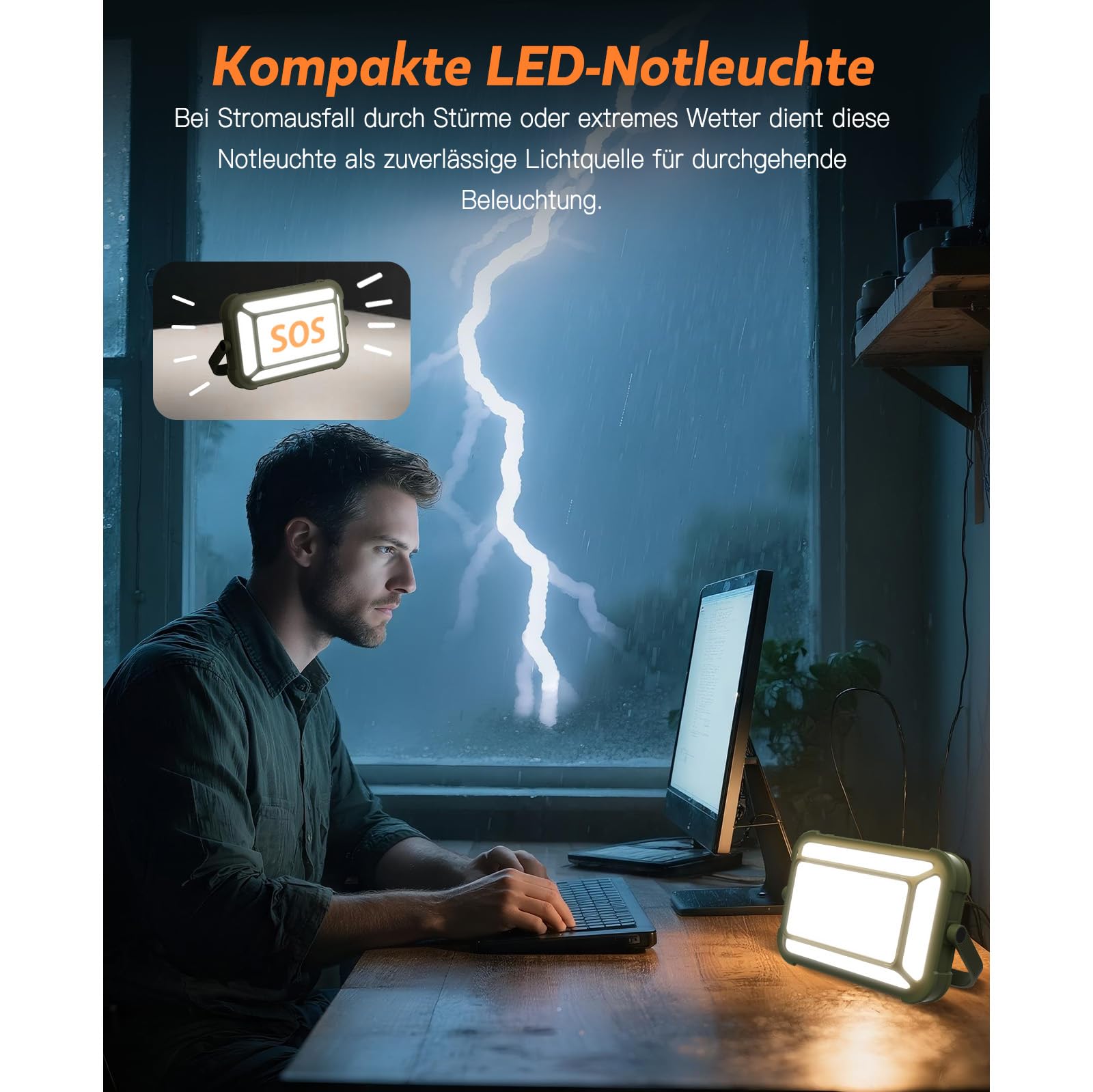 Campinglampe, IP65 Wasserdicht Tragbar Aufladbar Zeltlampe für Camping mit 3 Farben/SOS-Funktion/10000mAh Akku/USB-C, LED Camping Licht für Stromausfällen, Hurrikanen, Wandern, Zelten