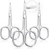 3 Pieces Cuticle Curved Scissors Manicure Scissors Stainless Steel Facial Hair Grooming Shears Multi-purpose Curved Shears Craft for Nail, Eyebrow, Eyelash, Dry Skin Blade