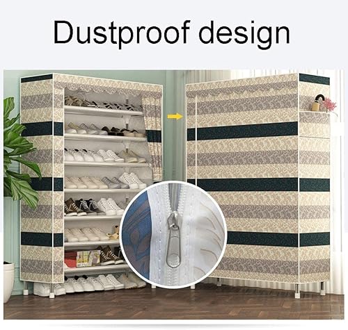 Miniatura 6 de Estante para zapatos, organizador de zapatos de 8 niveles, organizador portátil de almacenamiento de zapatos, armario con cubierta de tela a prueba