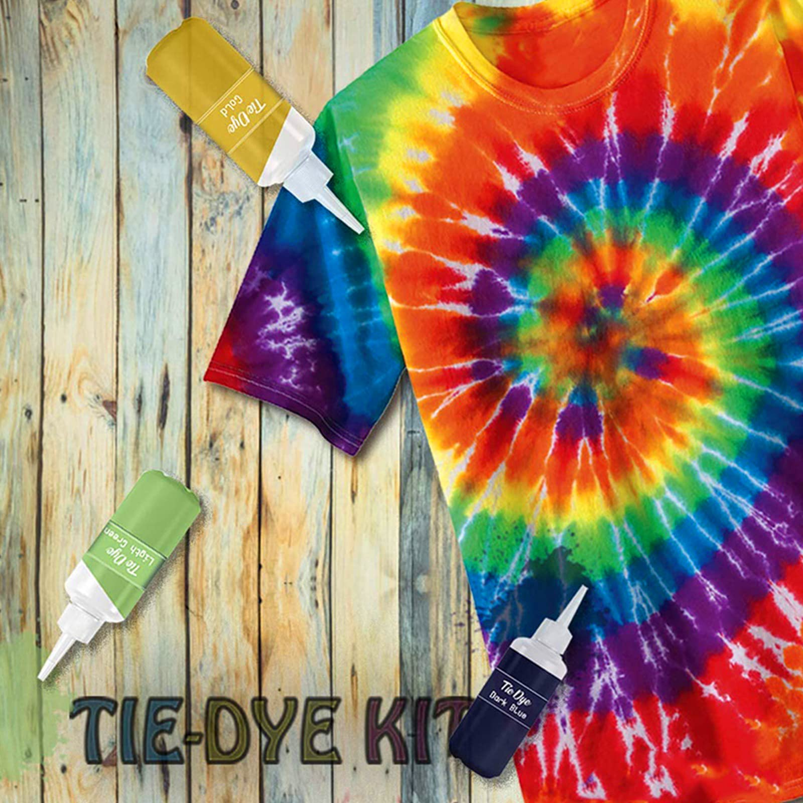 Tie Dye Set, 18 Farben, Stofffärbe Kunstset mit Gummibändern, Handschuhen, Schürze und Tischdecke für Bastelarbeiten, handgefertigte Projekte, Spray Tydie Set für Gruppenaktivitäten für