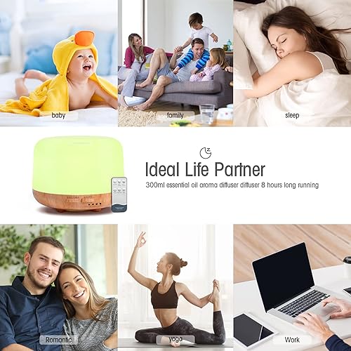 Miniatura 4 de Difusor de aceite esencial de aromaterapia para el hogar con control remoto, humidificador de aire de niebla fría para habitación grande, 8 horas de