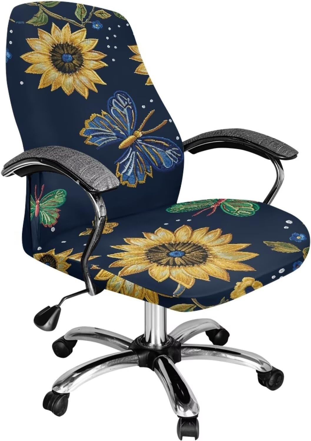 Cute Dog Computer Chair Cover Simplism Style Office Chair Cover Universal Rocking Chair Cover Size Small Stretch Desk Chair Seat Cover Easy Installation Cozy Protective Cover for Dorm