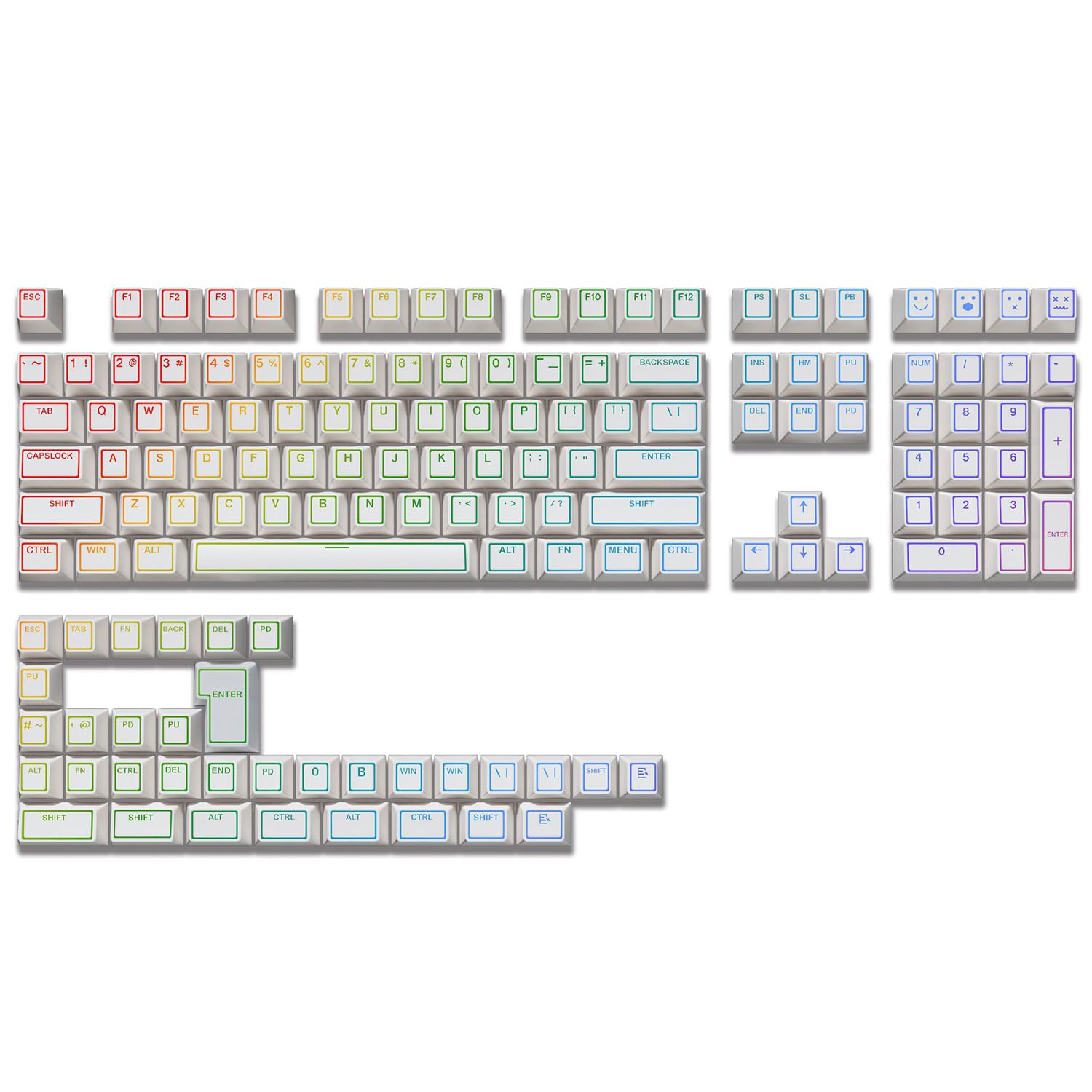 140-keycap Prisma Minimalist Theme Keycaps (altezza originale)