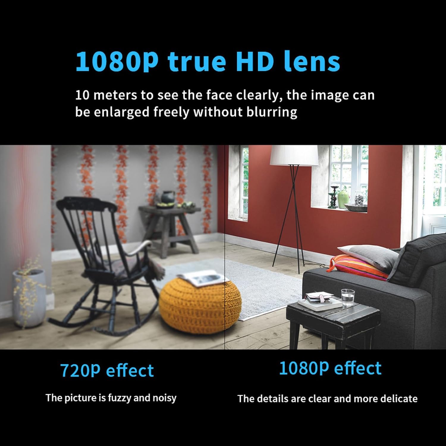 Comparison of 720P and 1080P video quality from the camera